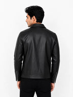 Customize Black Faux Leather Jacket